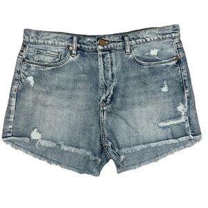 {Blank NYC Denim Button Up Distressed Cut Off Shorts Size 32}